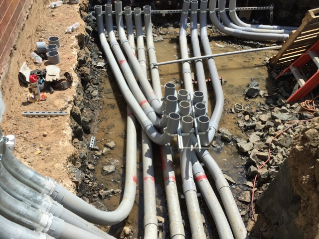 Conduit installation for a 800 amp bypass isolation transfer switch - Fairfield, NJ