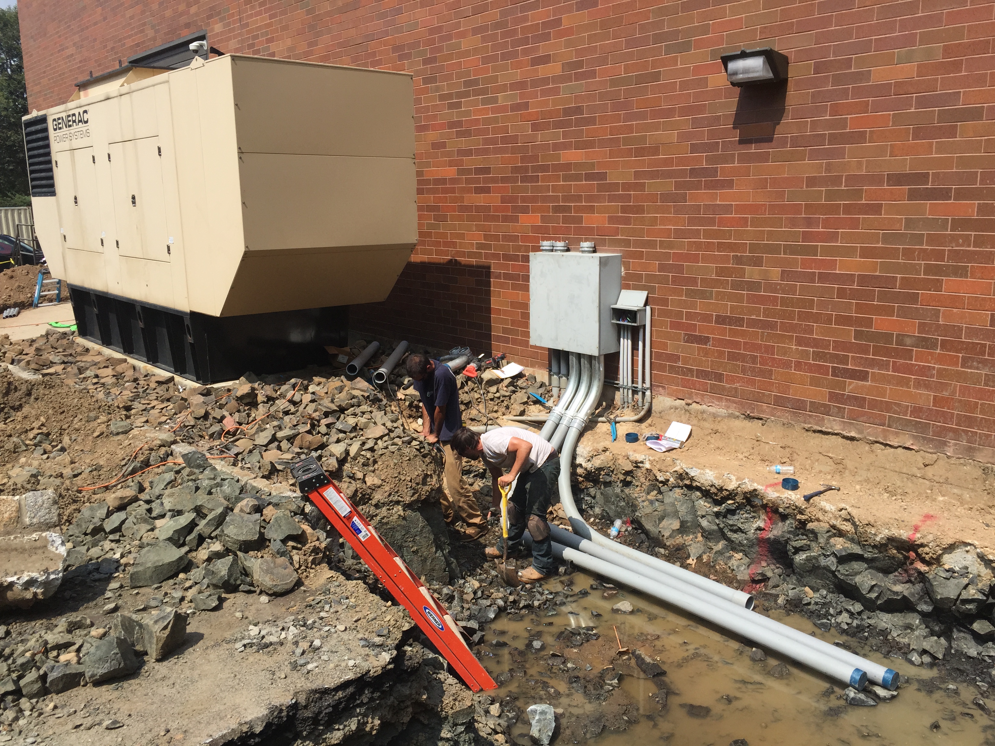 Conduit installation for a 800 amp bypass isolation transfer switch & ANOTHER 600kw Generac generator - Fairfield, NJ